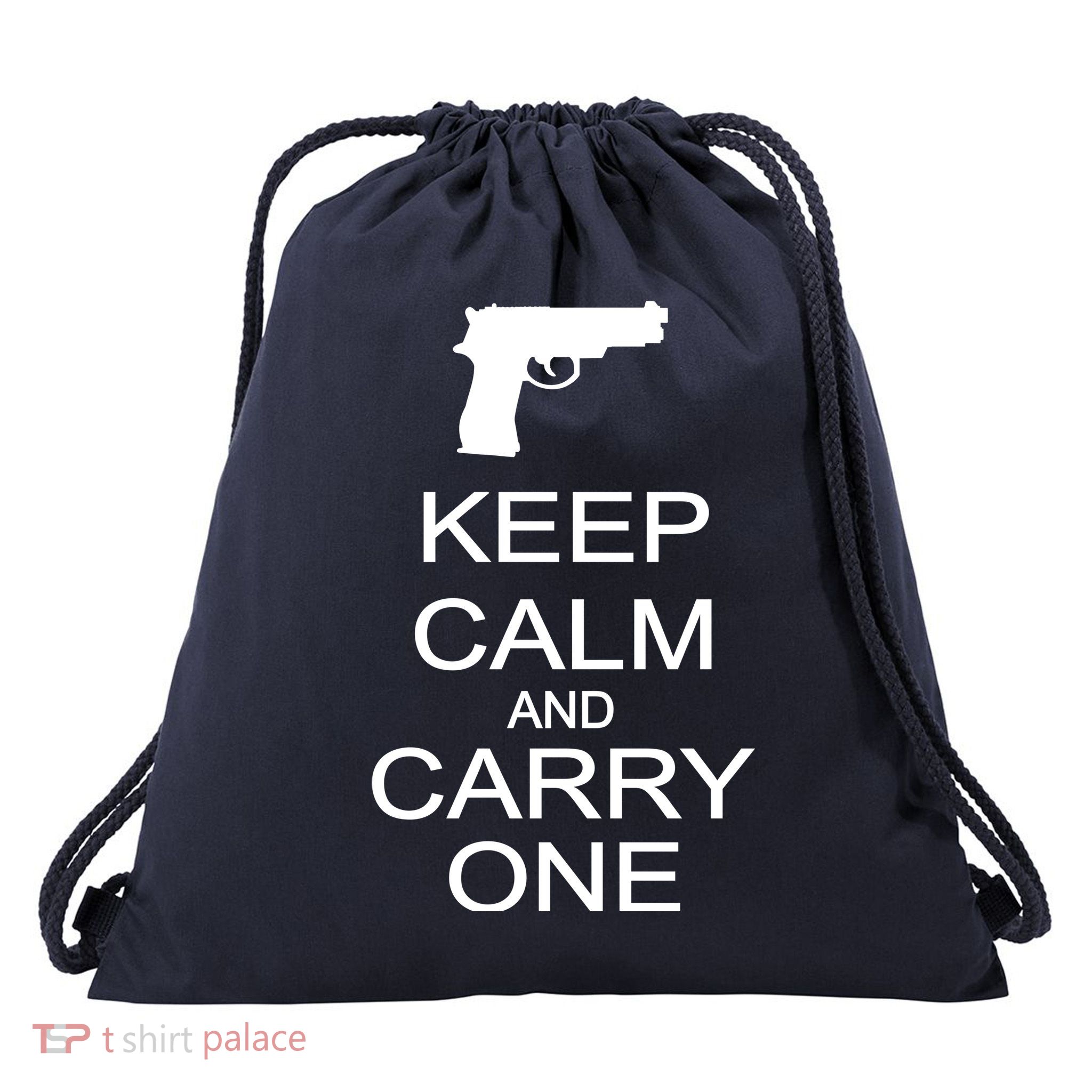 Keep Calm And Carry One Drawstring Bag