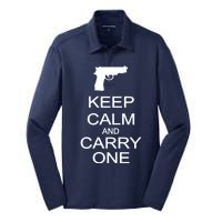 Keep Calm And Carry One Silk Touch Performance Long Sleeve Polo