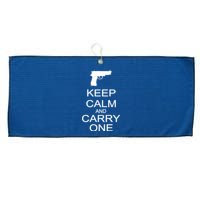 Keep Calm And Carry One Large Microfiber Waffle Golf Towel