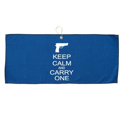 Keep Calm And Carry One Large Microfiber Waffle Golf Towel