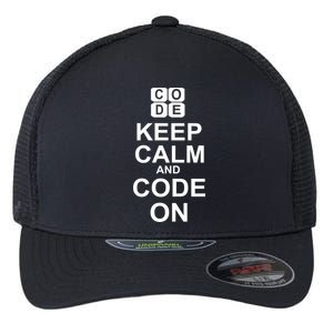 Keep Calm and Code On Flexfit Unipanel Trucker Cap