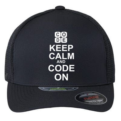 Keep Calm and Code On Flexfit Unipanel Trucker Cap