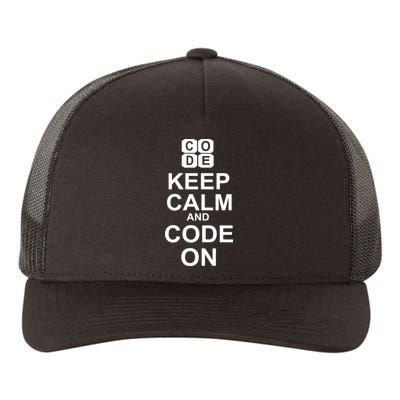 Keep Calm and Code On Yupoong Adult 5-Panel Trucker Hat