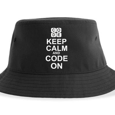 Keep Calm and Code On Sustainable Bucket Hat
