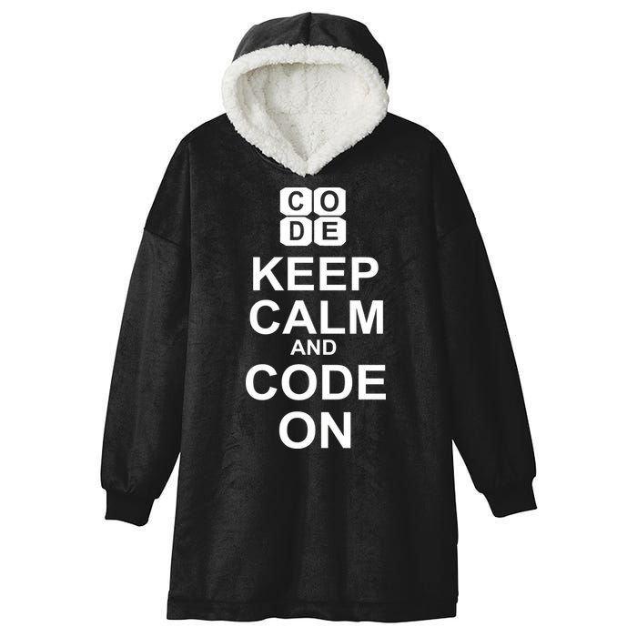 Keep Calm and Code On Hooded Wearable Blanket