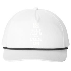 Keep Calm and Code On Snapback Five-Panel Rope Hat