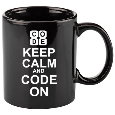 Keep Calm and Code On 11oz C Handle Ceramic Mug