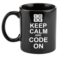 Keep Calm and Code On 11oz C Handle Ceramic Mug