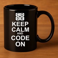 Keep Calm and Code On 11oz C Handle Ceramic Mug