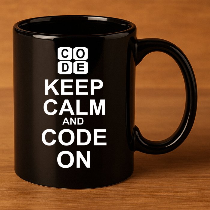 Keep Calm and Code On 11oz C Handle Ceramic Mug