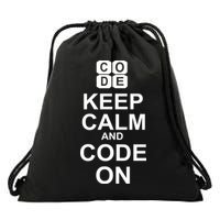 Keep Calm and Code On Drawstring Bag