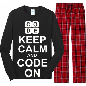 Keep Calm and Code On Long Sleeve Pajama Set