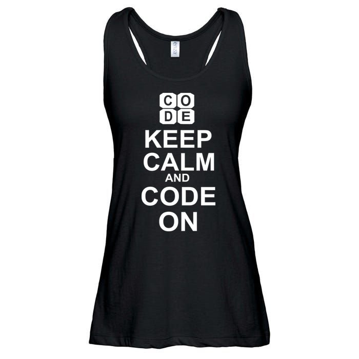 Keep Calm and Code On Ladies Essential Flowy Tank