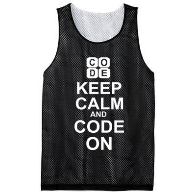 Keep Calm and Code On Mesh Reversible Basketball Jersey Tank