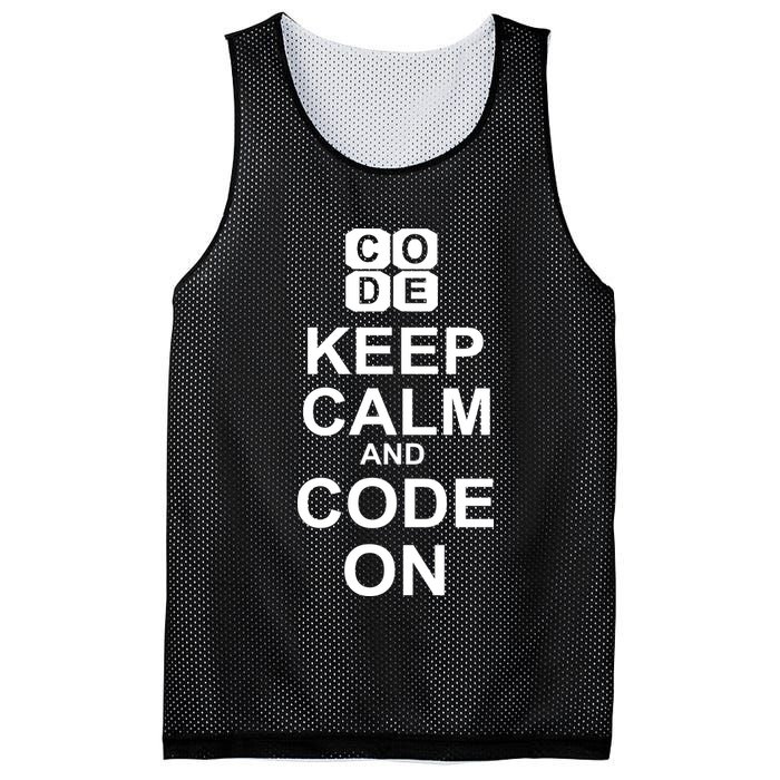 Keep Calm and Code On Mesh Reversible Basketball Jersey Tank