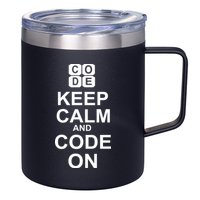 Keep Calm and Code On 12oz Stainless Steel Coffee Mug