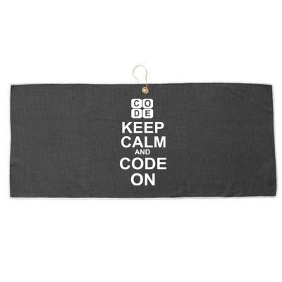 Keep Calm and Code On Large Microfiber Waffle Golf Towel