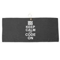 Keep Calm and Code On Large Microfiber Waffle Golf Towel