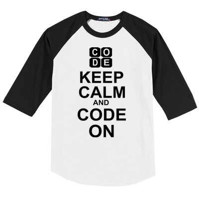 Keep Calm and Code On Baseball Sleeve Shirt