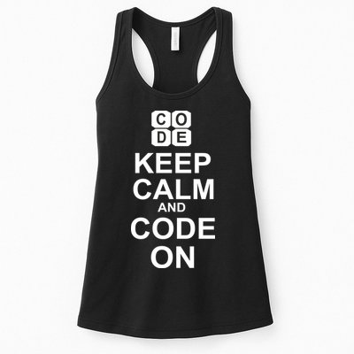 Keep Calm and Code On Women's Racerback Tank