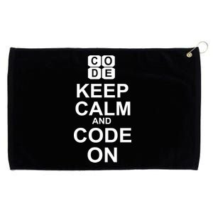 Keep Calm and Code On Grommeted Golf Towel