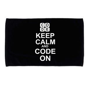 Keep Calm and Code On Microfiber Hand Towel