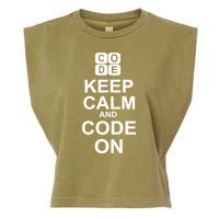 Keep Calm and Code On Garment-Dyed Women's Muscle Tee