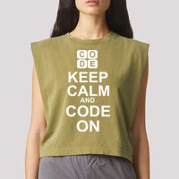 Keep Calm and Code On Garment-Dyed Women's Muscle Tee