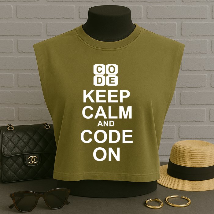 Keep Calm and Code On Garment-Dyed Women's Muscle Tee