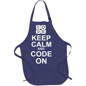 Keep Calm and Code On Full-Length Apron With Pockets