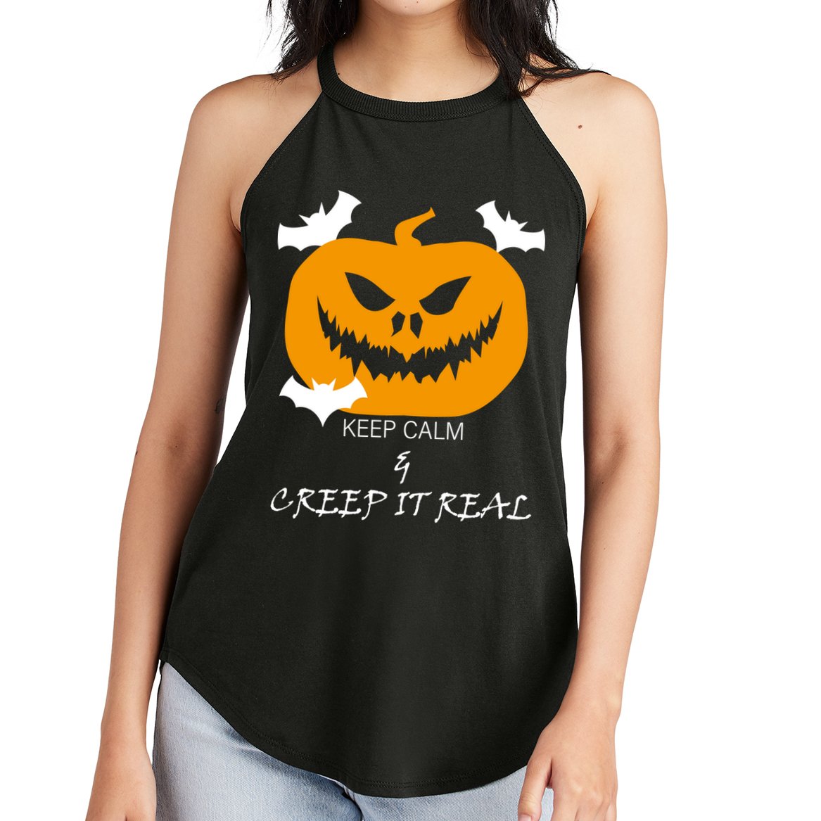 Keep Calm and Creep It Real Women's Perfect Tri Rocker Tank
