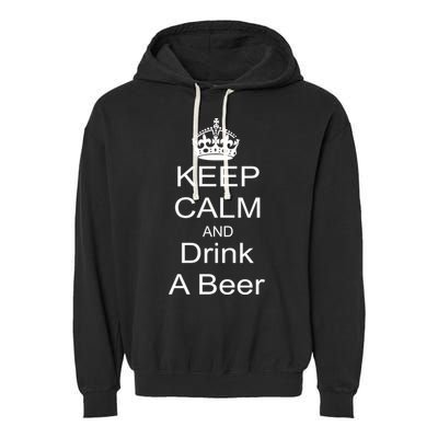 Keep Calm and Drink Beer Garment-Dyed Fleece Hoodie