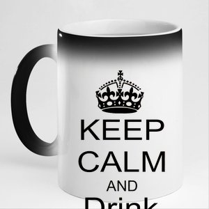 Keep Calm and Drink Beer 11oz Black Color Changing Mug