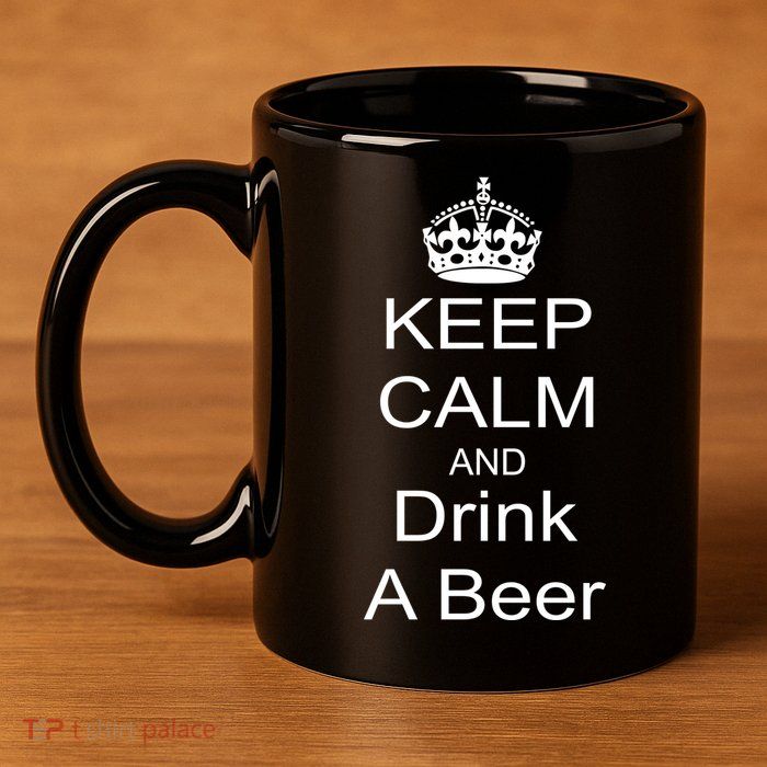 Keep Calm and Drink Beer 11oz C Handle Ceramic Mug