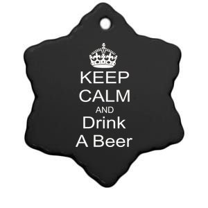 Keep Calm and Drink Beer Ceramic Star Ornament