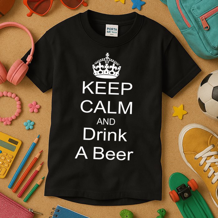 Keep Calm and Drink Beer Kids T-Shirt