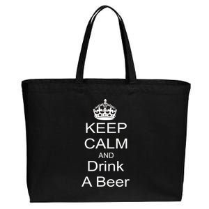 Keep Calm and Drink Beer Cotton Canvas Jumbo Tote