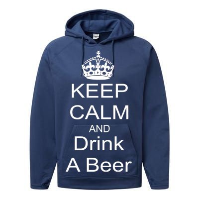 Keep Calm and Drink Beer Performance Fleece Hoodie