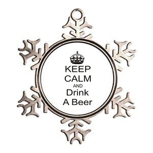 Keep Calm and Drink Beer Metallic Star Ornament