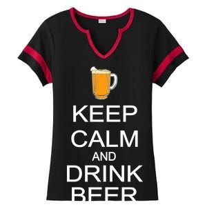 Keep Calm And Drink Beer Pitcher Ladies Halftime Notch Neck Tee