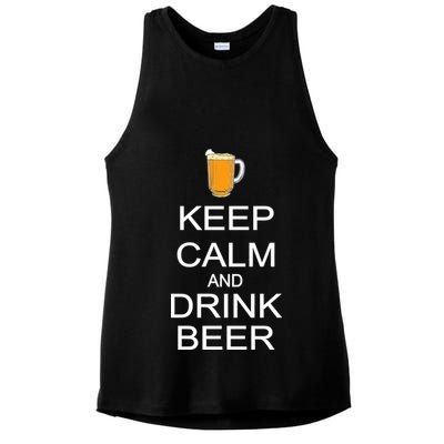 Keep Calm And Drink Beer Pitcher Ladies PosiCharge Tri-Blend Wicking Tank