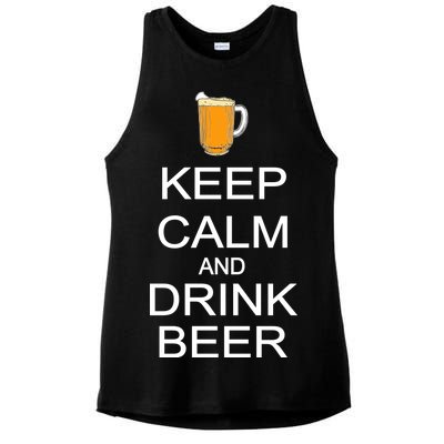 Keep Calm And Drink Beer Pitcher Ladies PosiCharge Tri-Blend Wicking Tank