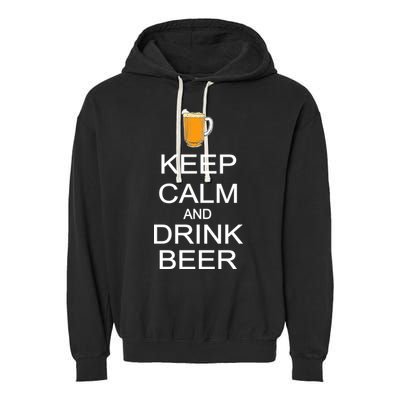 Keep Calm And Drink Beer Pitcher Garment-Dyed Fleece Hoodie