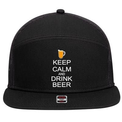 Keep Calm And Drink Beer Pitcher 7 Panel Mesh Trucker Snapback Hat