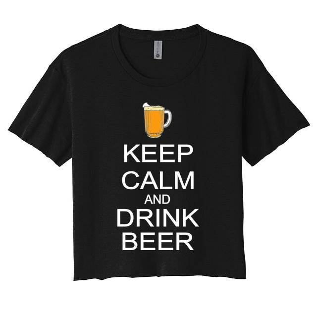 Keep Calm And Drink Beer Pitcher Crop Top