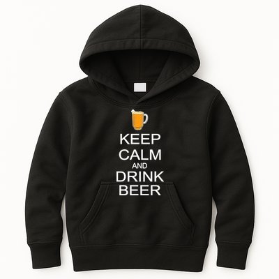 Keep Calm And Drink Beer Pitcher Kids Hoodie