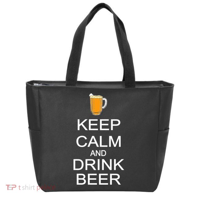 Keep Calm And Drink Beer Pitcher Zip Tote Bag