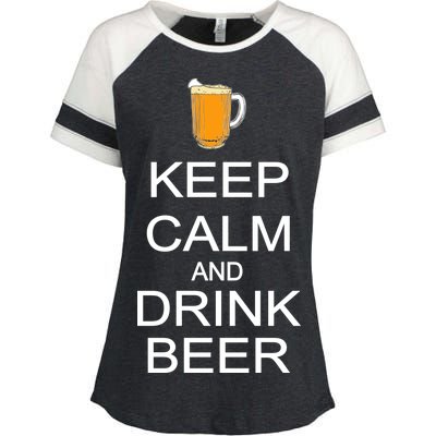 Keep Calm And Drink Beer Pitcher Enza Ladies Jersey Colorblock Tee