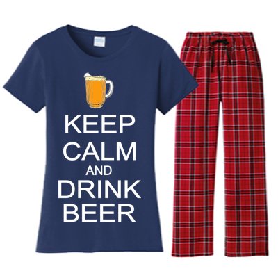 Keep Calm And Drink Beer Pitcher Women's Flannel Pajama Set