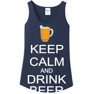 Keep Calm And Drink Beer Pitcher Ladies Essential Tank